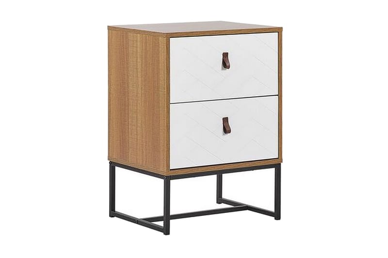 Nueva Sengebord 49 cm - Lysebrun/Hvid - Møbler - Borde - Aflastningsbord - Sengebord