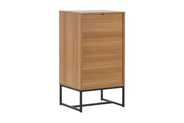 Nueva Sengebord 49 cm med Skuffer i Træ med Metalunderstel - Hvid - Møbler - Borde - Aflastningsbord - Sengebord