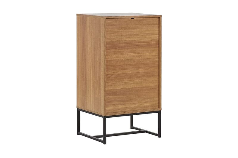 Nueva Sengebord 49 cm med Skuffer i Træ med Metalunderstel - Hvid - Møbler - Borde - Aflastningsbord - Sengebord