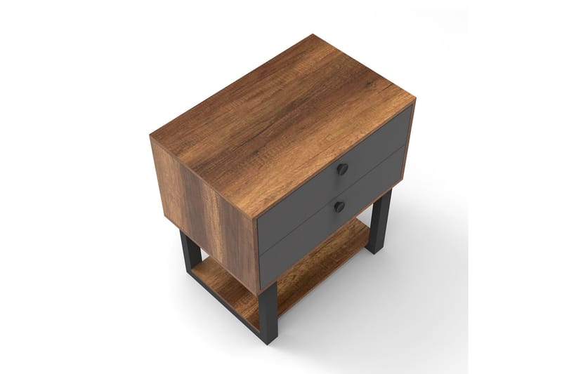 Numandro Sengebord 80 cm - Teak / antracit - Møbler - Borde - Aflastningsbord - Sengebord