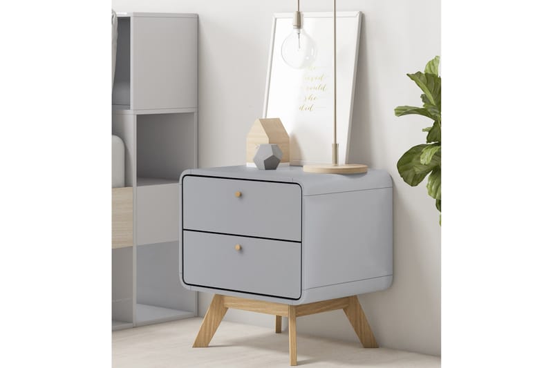 Olivet Sengebord 51 cm - Grå - Møbler - Borde - Aflastningsbord - Sengebord