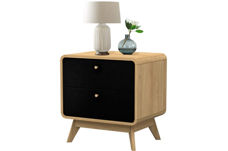 Olivet Sengebord 51 cm - Natur/Sort - Møbler - Borde - Aflastningsbord - Sengebord