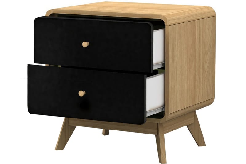 Olivet Sengebord 51 cm - Natur/Sort - Møbler - Borde - Aflastningsbord - Sengebord