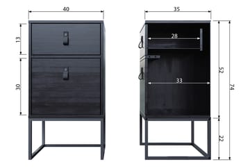 Ottoline Sengebord 40 cm - Sort - Møbler - Borde - Aflastningsbord - Sengebord