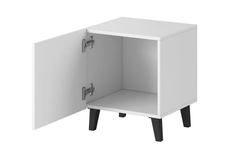 Pafos Sengebord Firkantet Hvid|Sort - Møbler - Borde - Aflastningsbord - Sengebord