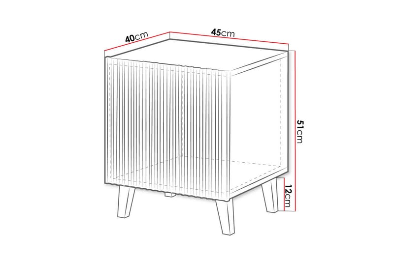 Pafos Sengebord Firkantet Sort|Guld - Møbler - Borde - Aflastningsbord - Sengebord