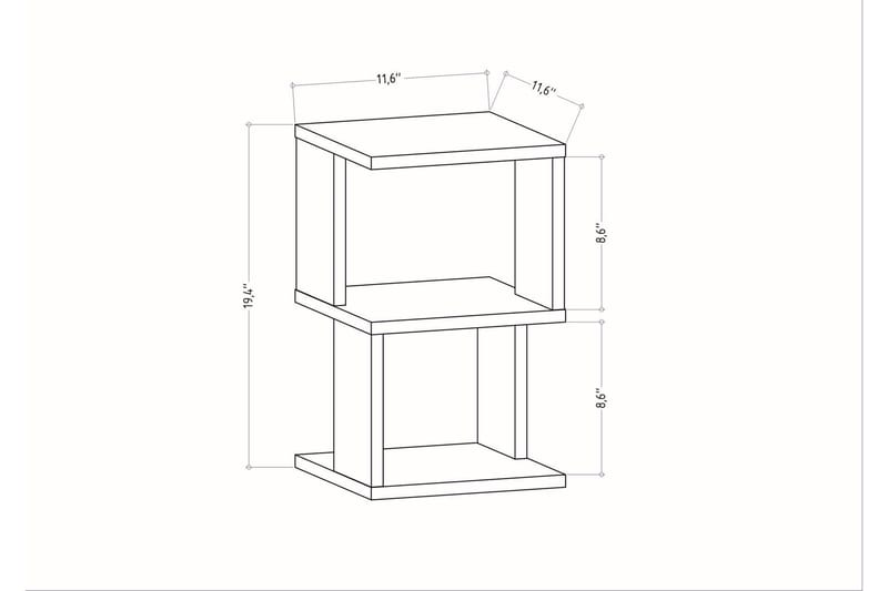 Rinorea Sengebord 29,6x49,4 cm - Antracit - Sengebord