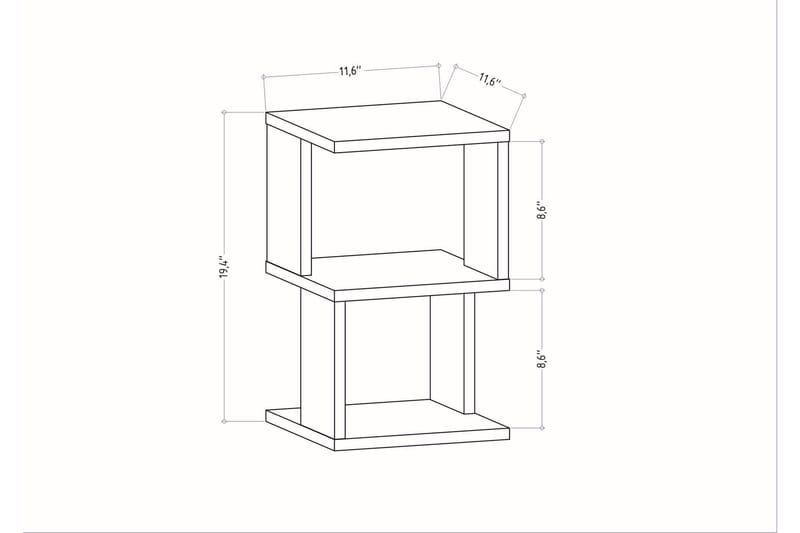 Rinorea Sengebord 29,6x49,4 cm - Hvid - Møbler - Borde - Aflastningsbord - Sengebord