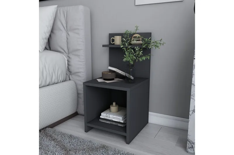 Rinorea Sengebord 35,6x72 cm - Antracit - Møbler - Borde - Aflastningsbord - Sengebord