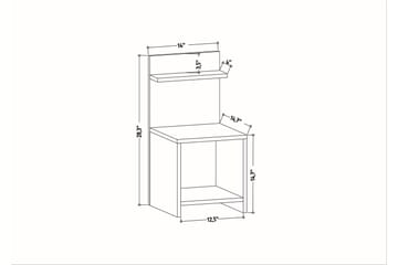 Rinorea Sengebord 35,6x72 cm - Brun - Møbler - Borde - Aflastningsbord - Sengebord