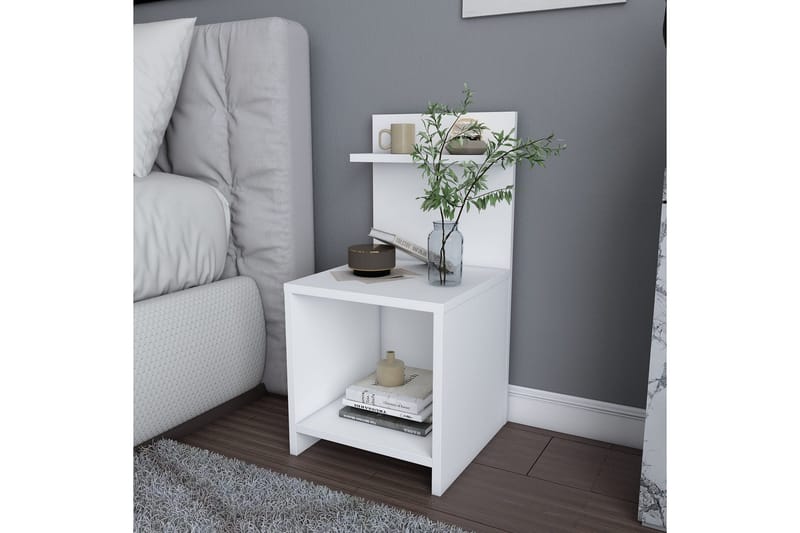 Rinorea Sengebord 35,6x72 cm - Hvid - Møbler - Borde - Aflastningsbord - Sengebord