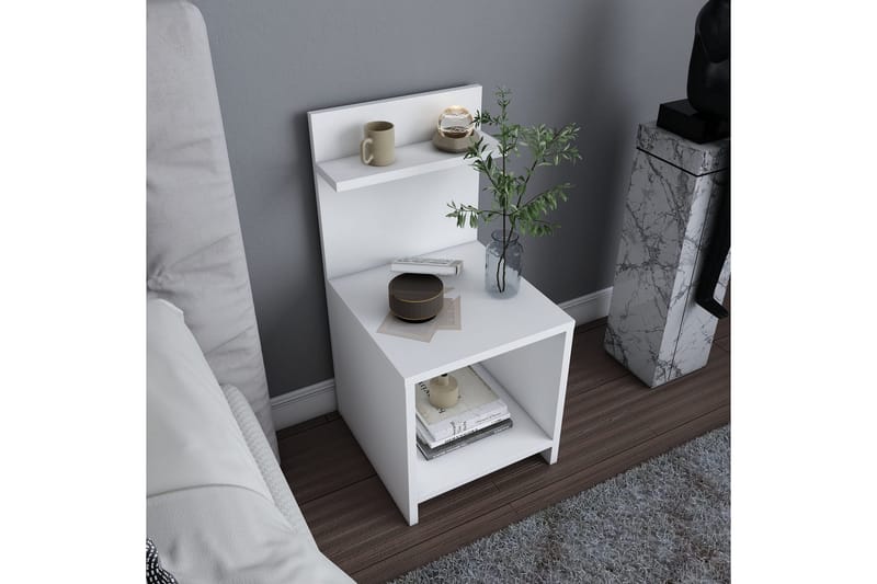 Rinorea Sengebord 35,6x72 cm - Hvid - Møbler - Borde - Aflastningsbord - Sengebord