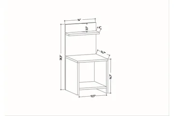 Rinorea Sengebord 35,6x72 cm - Hvid - Møbler - Borde - Aflastningsbord - Sengebord