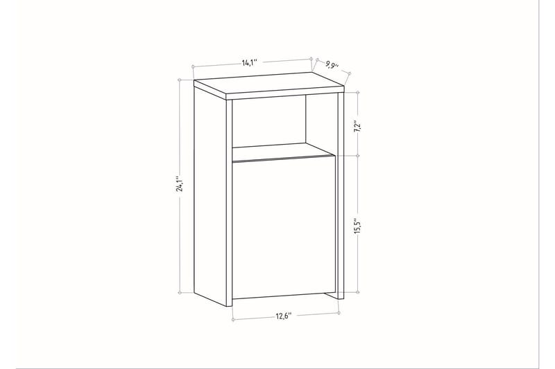 Rinorea Sengebord 36x61,4 cm - Antracit - Møbler - Borde - Aflastningsbord - Sengebord