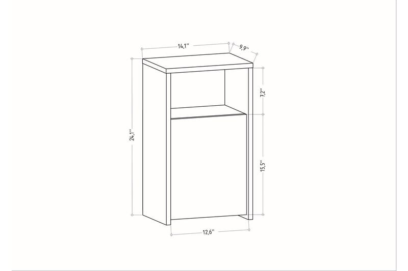 Rinorea Sengebord 36x61,4 cm - Brun - Møbler - Borde - Aflastningsbord - Sengebord