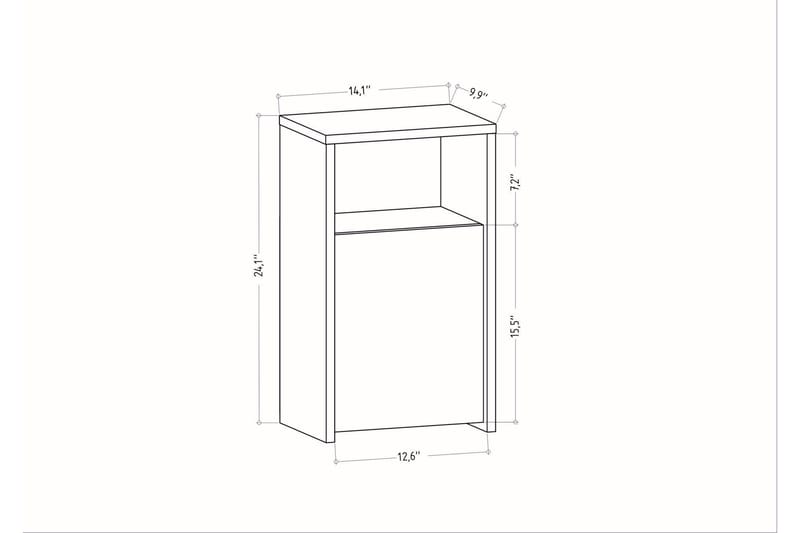 Rinorea Sengebord 36x61,4 cm - Hvid - Sengebord