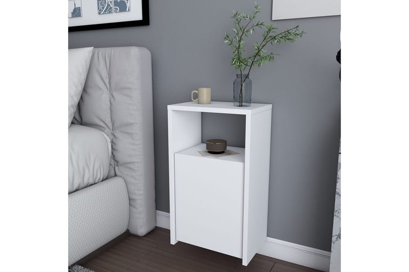 Rinorea Sengebord 36x61,4 cm - Hvid - Møbler - Borde - Aflastningsbord - Sengebord
