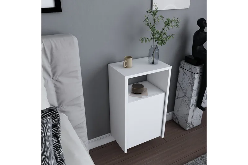 Rinorea Sengebord 36x61,4 cm - Hvid - Møbler - Borde - Aflastningsbord - Sengebord