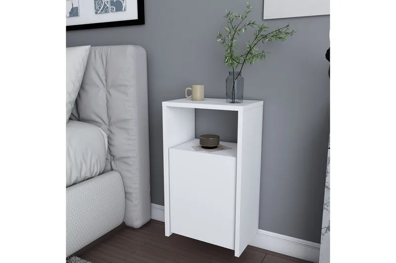 Rinorea Sengebord 36x61,4 cm - Hvid - Møbler - Borde - Aflastningsbord - Sengebord