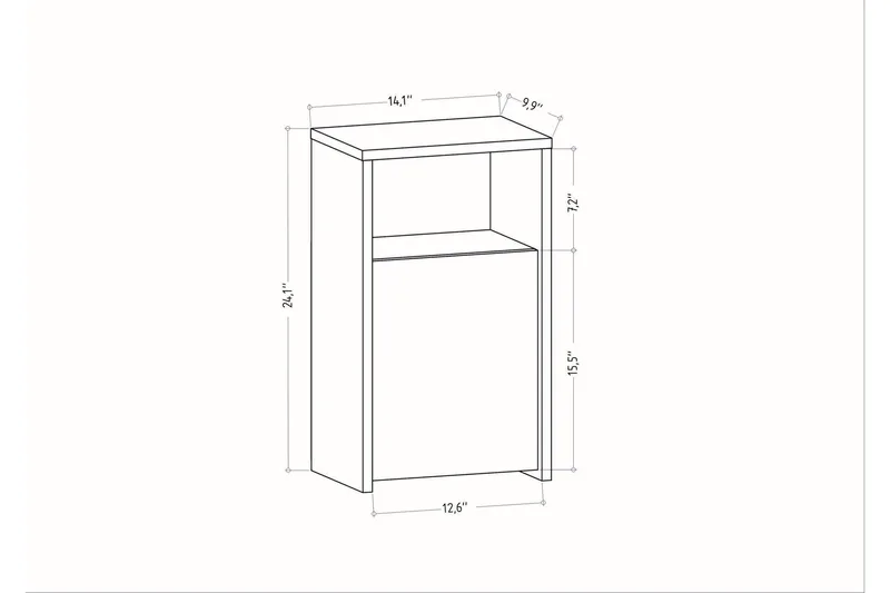 Rinorea Sengebord 36x61,4 cm - Hvid - Møbler - Borde - Aflastningsbord - Sengebord