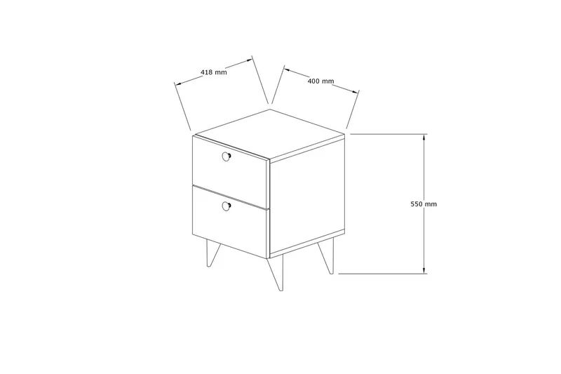 Rinorea Sengebord 40x55 cm - Hvid - Møbler - Borde - Aflastningsbord - Sengebord