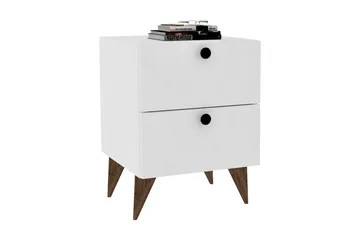 Rinorea Sengebord 40x55 cm - Hvid - Møbler - Borde - Aflastningsbord - Sengebord