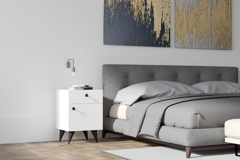 Rinorea Sengebord 40x60 cm - Hvid - Møbler - Borde - Aflastningsbord - Sengebord