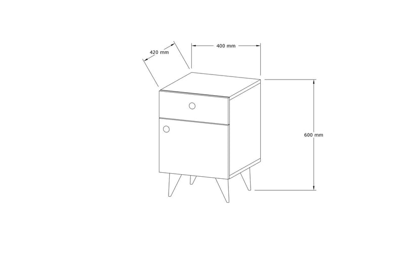 Rinorea Sengebord 40x60 cm - Hvid - Møbler - Borde - Aflastningsbord - Sengebord