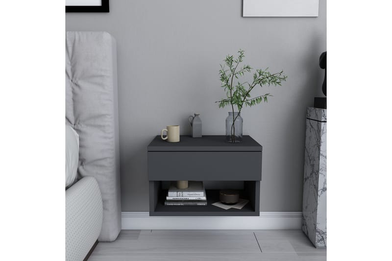 Rinorea Sengebord 44,6x31,9 cm - Antracit - Møbler - Borde - Aflastningsbord - Sengebord