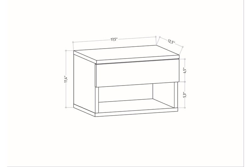 Rinorea Sengebord 44,6x31,9 cm - Antracit - Møbler - Borde - Aflastningsbord - Sengebord
