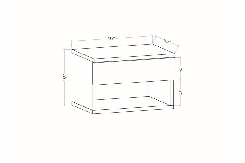 Rinorea Sengebord 44,6x31,9 cm - Antracit - Sengebord