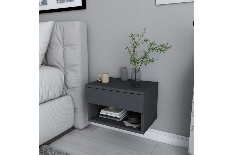 Rinorea Sengebord 44,6x31,9 cm - Antracit - Møbler - Borde - Aflastningsbord - Sengebord