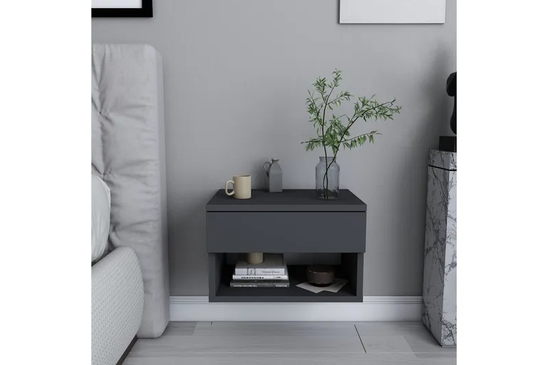 Rinorea Sengebord 44,6x31,9 cm - Antracit - Møbler - Borde - Aflastningsbord - Sengebord