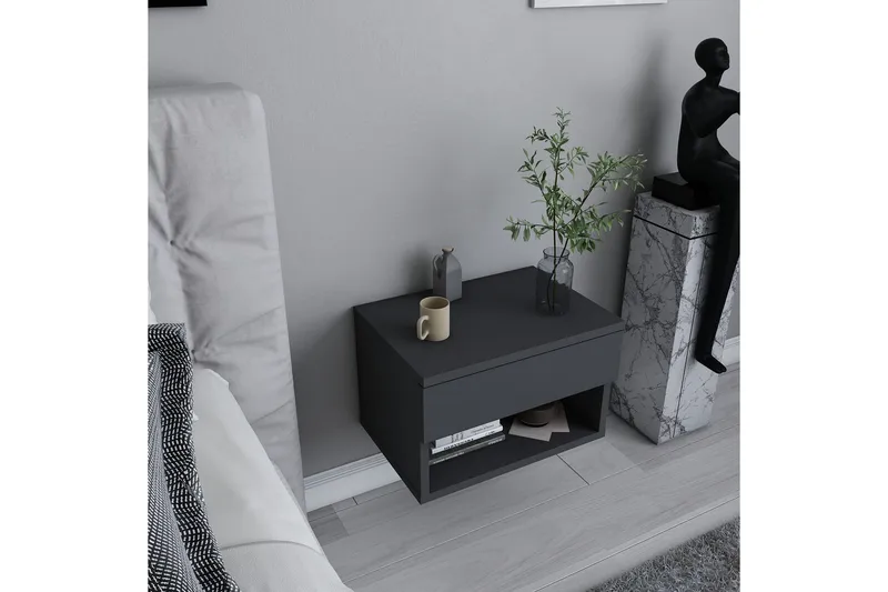 Rinorea Sengebord 44,6x31,9 cm - Antracit - Møbler - Borde - Aflastningsbord - Sengebord