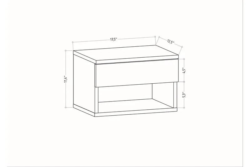 Rinorea Sengebord 44,6x31,9 cm - Brun - Møbler - Borde - Aflastningsbord - Sengebord