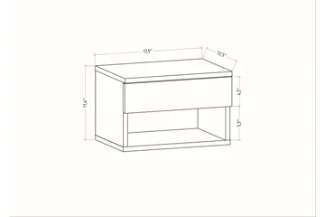 Rinorea Sengebord 44,6x31,9 cm - Brun - Møbler - Borde - Aflastningsbord - Sengebord
