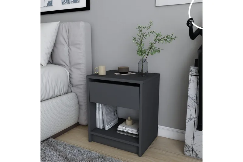 Rinorea Sengebord 44,6x52,8 cm - Antracit - Møbler - Borde - Aflastningsbord - Sengebord