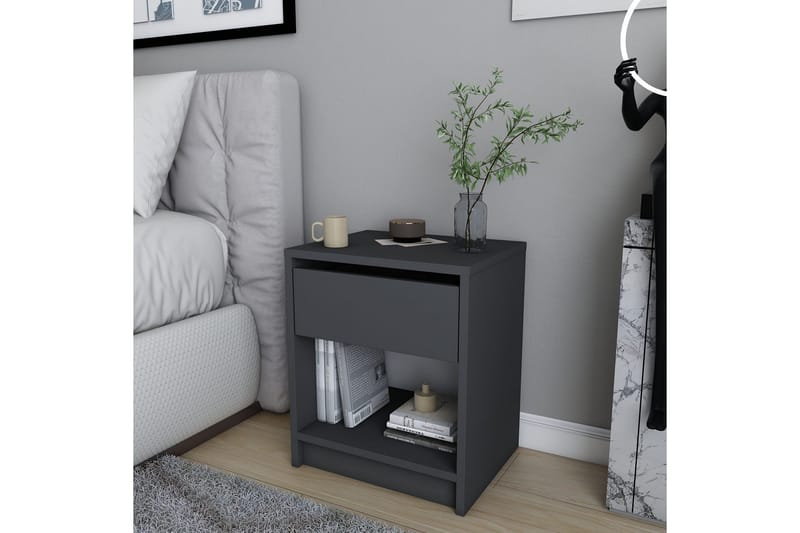 Rinorea Sengebord 44,6x52,8 cm - Antracit - Møbler - Borde - Aflastningsbord - Sengebord