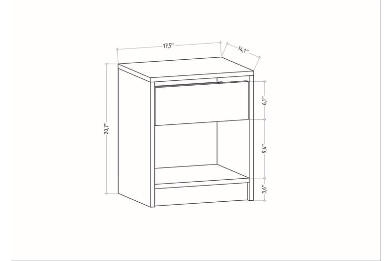 Rinorea Sengebord 44,6x52,8 cm - Antracit - Møbler - Borde - Aflastningsbord - Sengebord
