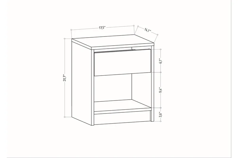Rinorea Sengebord 44,6x52,8 cm - Brun - Møbler - Borde - Aflastningsbord - Sengebord