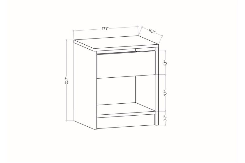 Rinorea Sengebord 44,6x52,8 cm - Brun - Møbler - Borde - Aflastningsbord - Sengebord