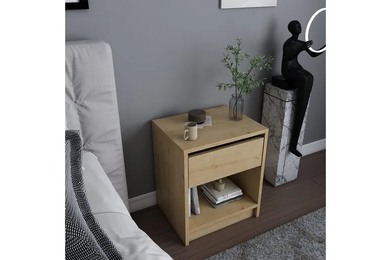 Rinorea Sengebord 44,6x52,8 cm - Brun - Møbler - Borde - Aflastningsbord - Sengebord