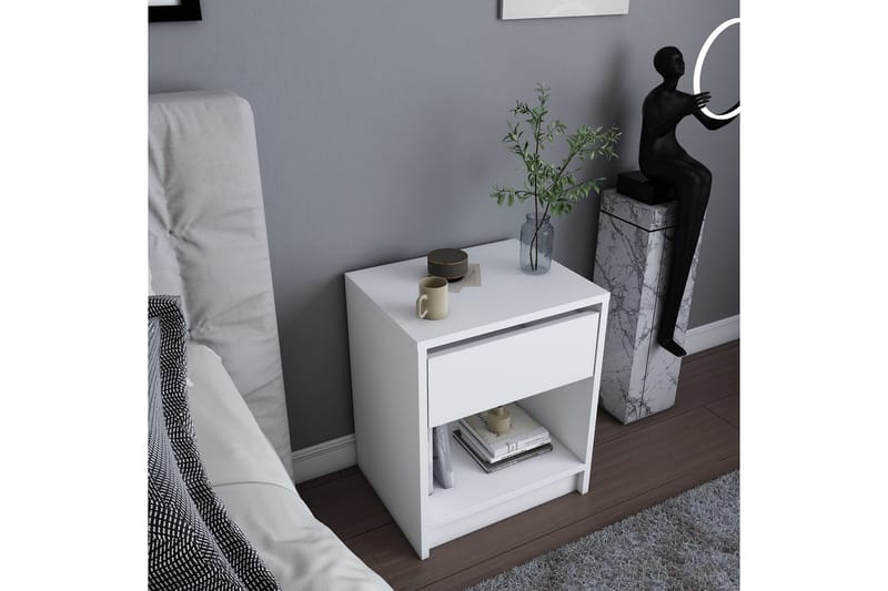 Rinorea Sengebord 44,6x52,8 cm - Hvid - Møbler - Borde - Aflastningsbord - Sengebord