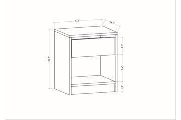 Rinorea Sengebord 44,6x52,8 cm - Hvid - Møbler - Borde - Aflastningsbord - Sengebord