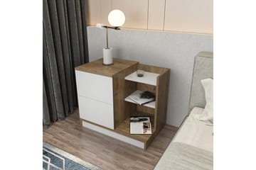 Rinorea Sengebord 72x60 cm - Hvid - Møbler - Borde - Aflastningsbord - Sengebord