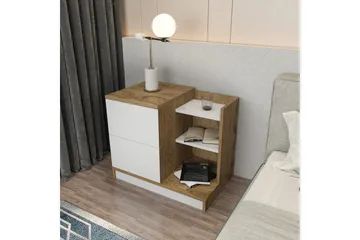 Rinorea Sengebord 72x60 cm - Hvid - Møbler - Borde - Aflastningsbord - Sengebord