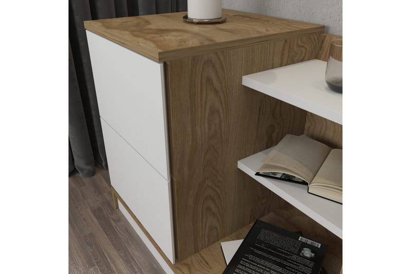 Rinorea Sengebord 72x60 cm - Hvid - Møbler - Borde - Aflastningsbord - Sengebord