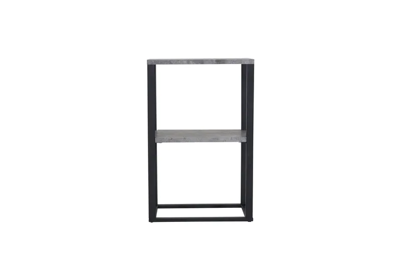 Rise Smalt Sengebord 45 cm med Opbevaring i Træ med Metalstativ - Betongrå - Møbler - Borde - Aflastningsbord - Sengebord