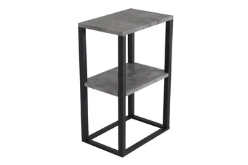 Rise Smalt Sengebord 45 cm med Opbevaring i Træ med Metalstativ - Betongrå - Møbler - Borde - Aflastningsbord - Sengebord