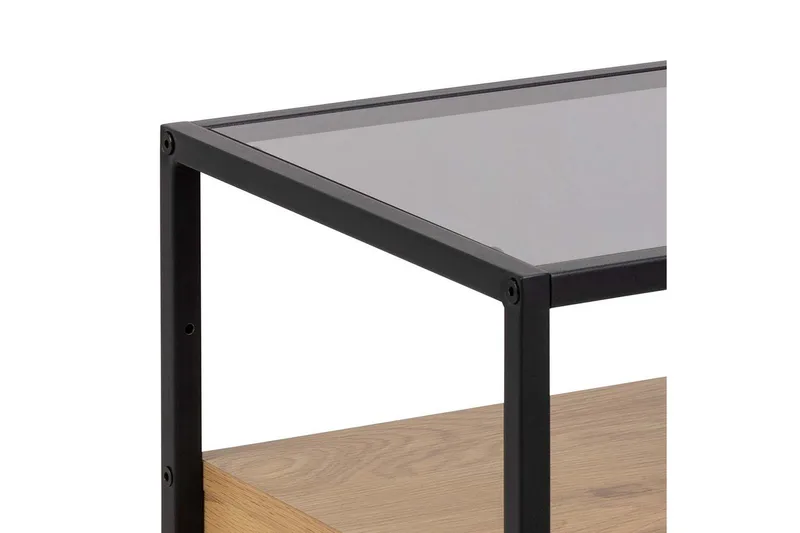 Sakila Natbord 35 cm i Glas med Egetræsudseende, Opbevaring med Skuffe - Natur - Møbler - Borde - Aflastningsbord - Sengebord